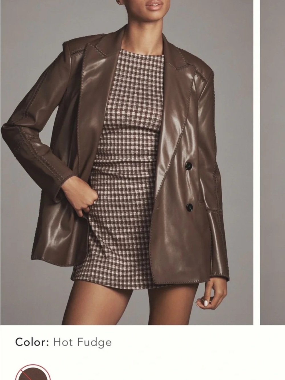 Leather Double-Breasted Brown Jacket